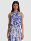FRENCHIE HANDKERCHIEF HALTER TOP-ALICE + OLIVIA
