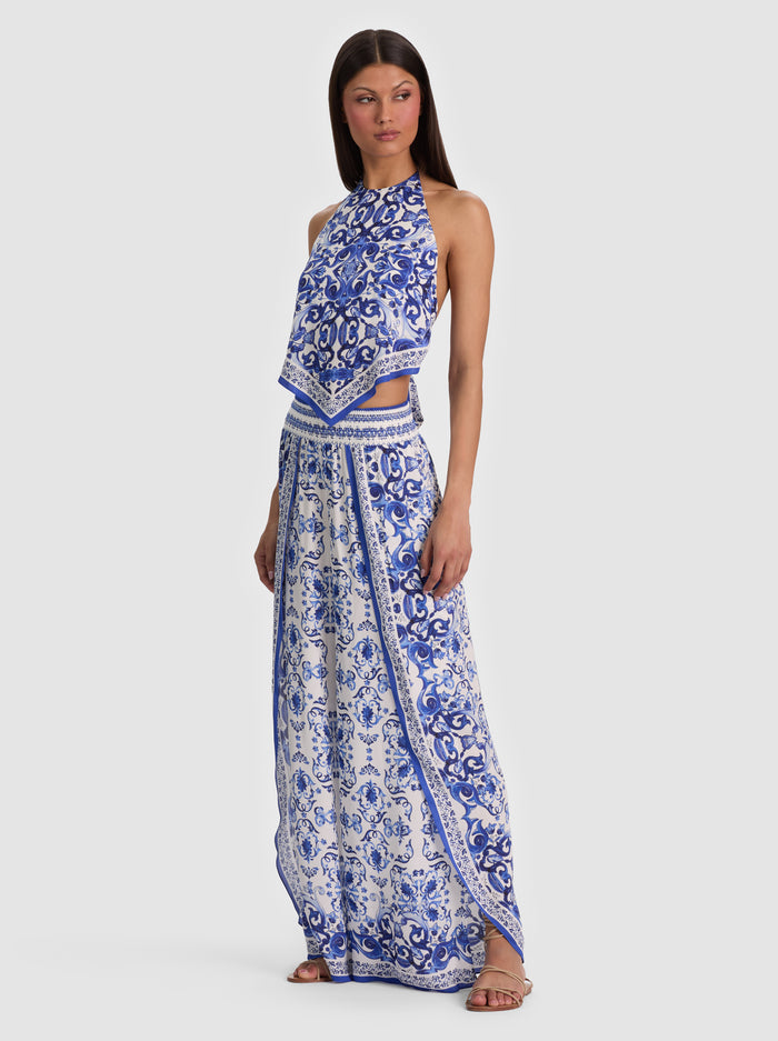 FRENCHIE HANDKERCHIEF HALTER TOP-ALICE + OLIVIA