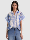 FINELY OVSZ SS BTN DWN-ALICE + OLIVIA