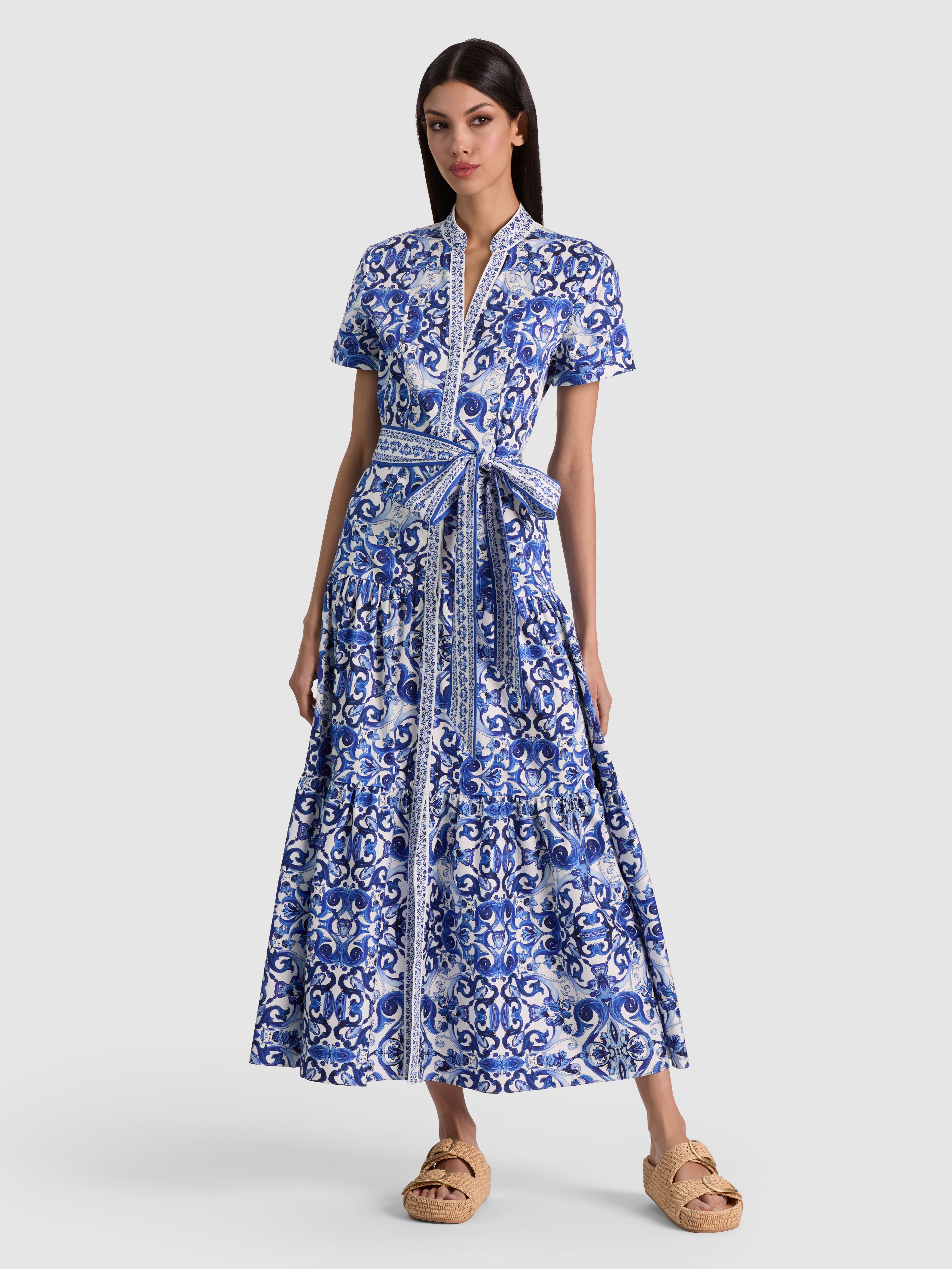 LUCY ROLL SLV MIDI SHIRT DRESS