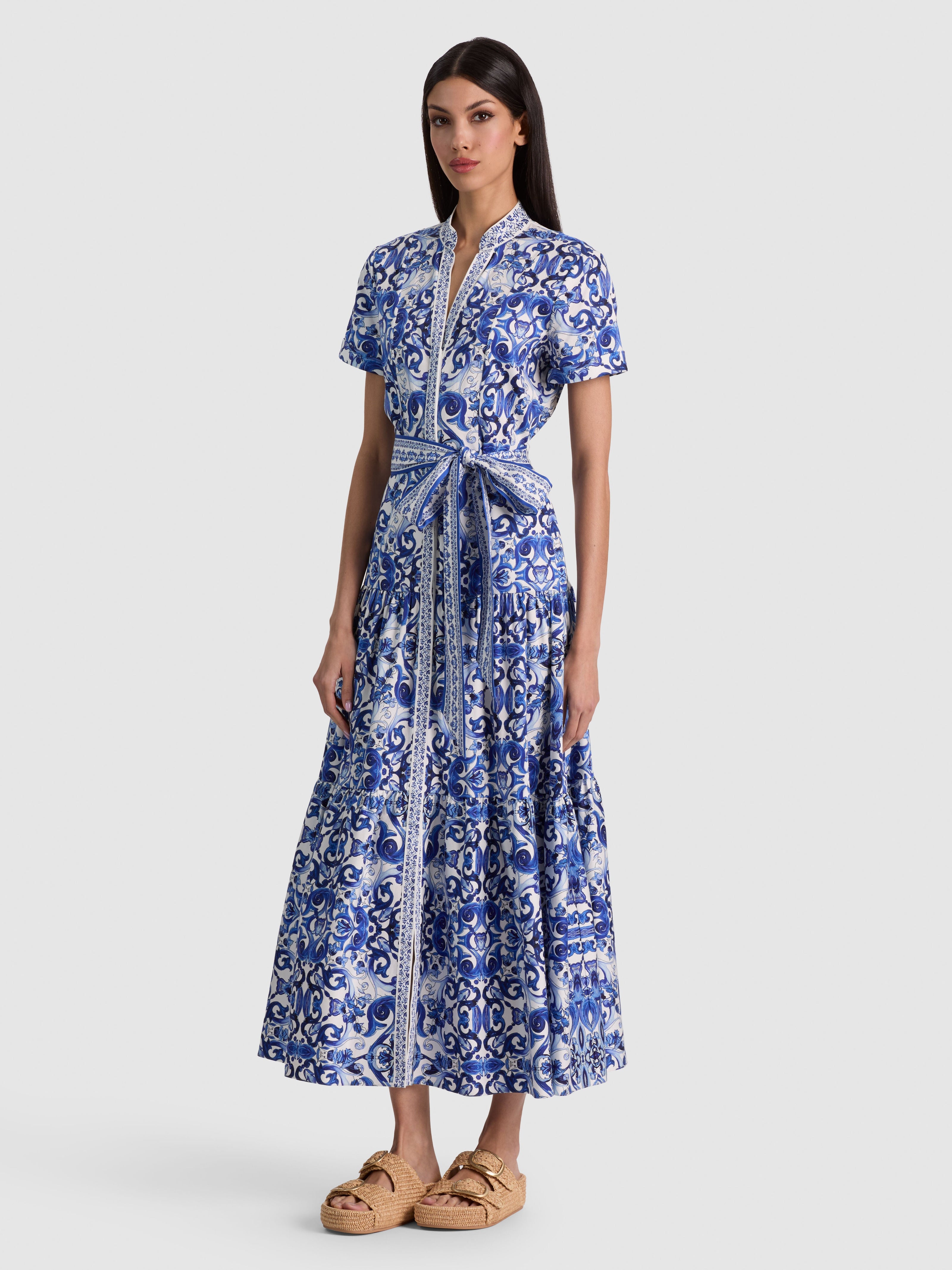 LUCY ROLL SLV MIDI SHIRT DRESS-ALICE + OLIVIA