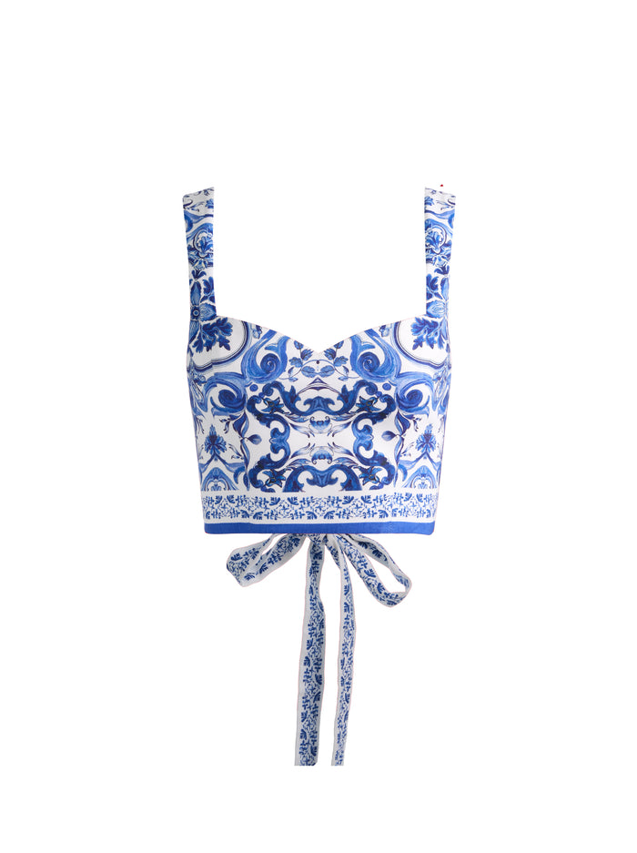 MIRIAM SWEETHEART CROPPED TOP-ALICE + OLIVIA