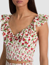 GEMMA EMBR EYELET BTN FT SMKD CROPPED TOP-ALICE + OLIVIA