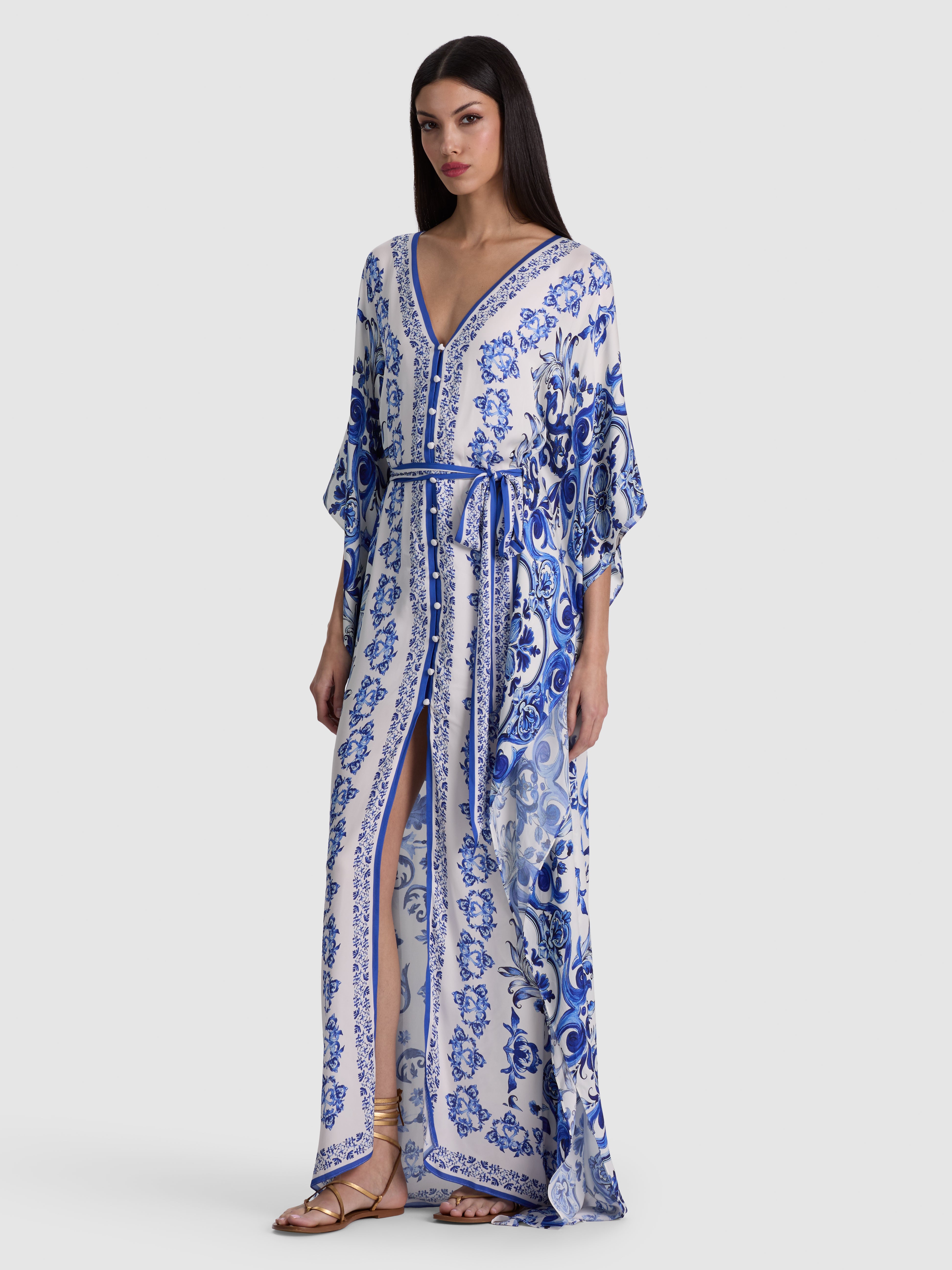 MARVA PLTD BRAID BELT MAXI KAFTAN