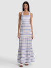 SAIGE HALTER MAXI DRESS-OFF WHITE/BLUE IRIS-ALICE + OLIVIA