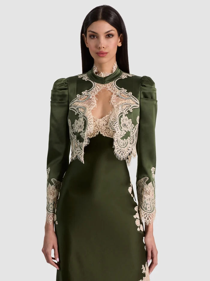 THOMASINA CROPPED EMBELL TWEED JACKET-ALICE + OLIVIA