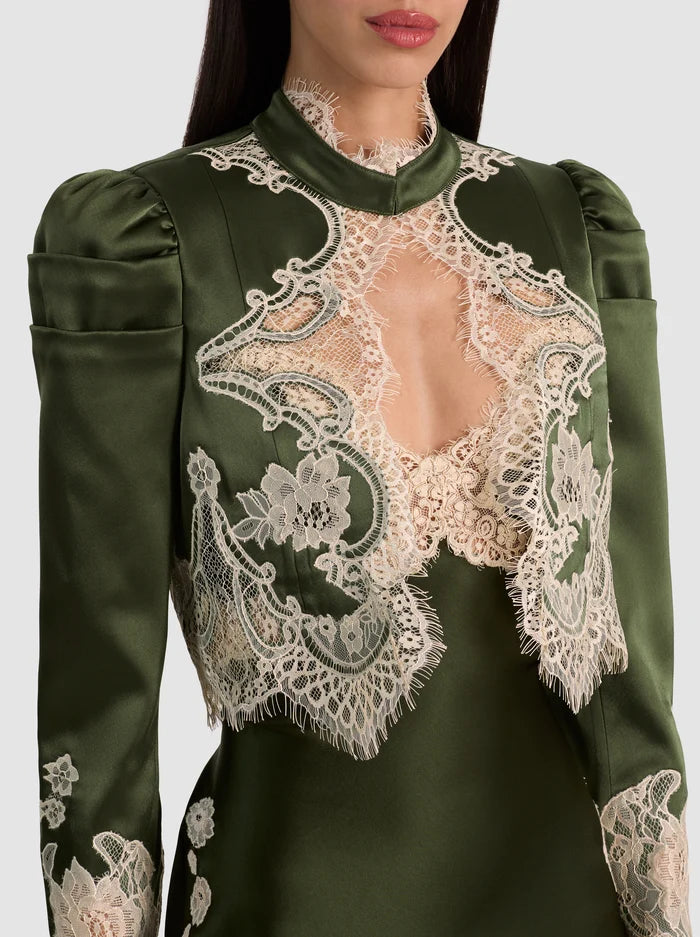 THOMASINA CROPPED EMBELL TWEED JACKET-ALICE + OLIVIA