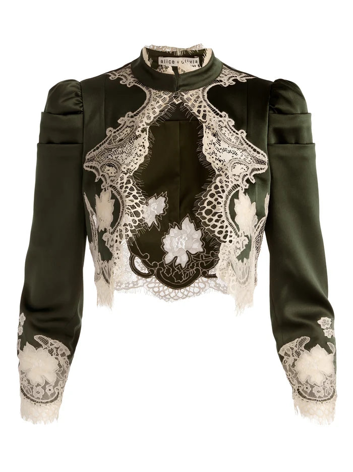 THOMASINA CROPPED EMBELL TWEED JACKET-ALICE + OLIVIA
