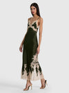 JULIETTA CUTAWAY LACE TRIM SLIP DRESS-ALICE + OLIVIA