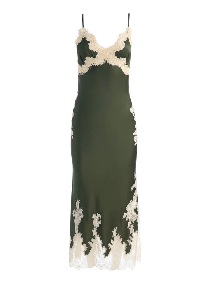 JULIETTA CUTAWAY LACE TRIM SLIP DRESS-ALICE + OLIVIA