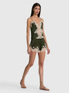 ELISSA CUTAWAY LACE SHORT-DARK FERN-ALICE + OLIVIA