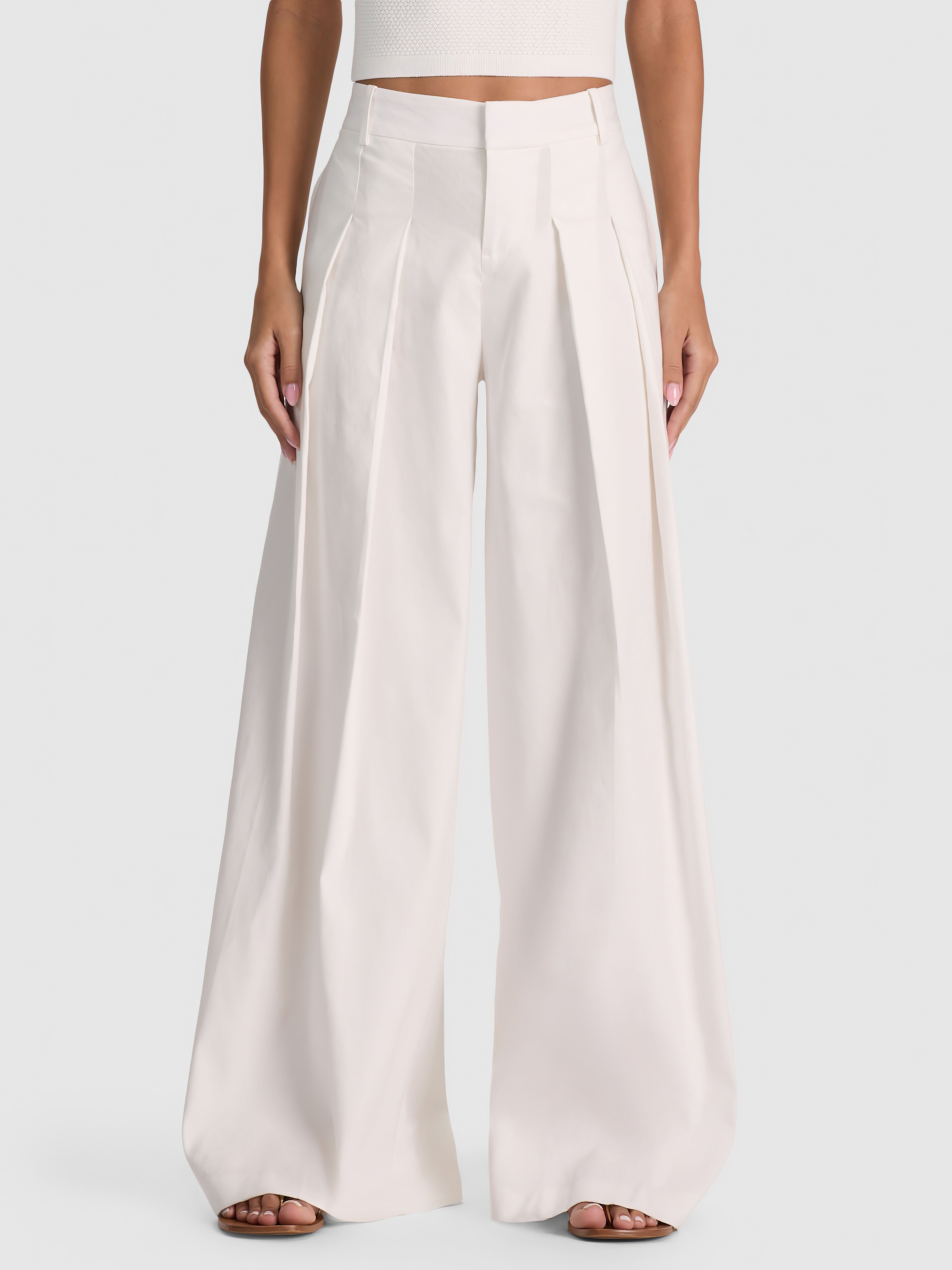 BLAIRE PLEATED PANT-OFF WHITE-ALICE + OLIVIA