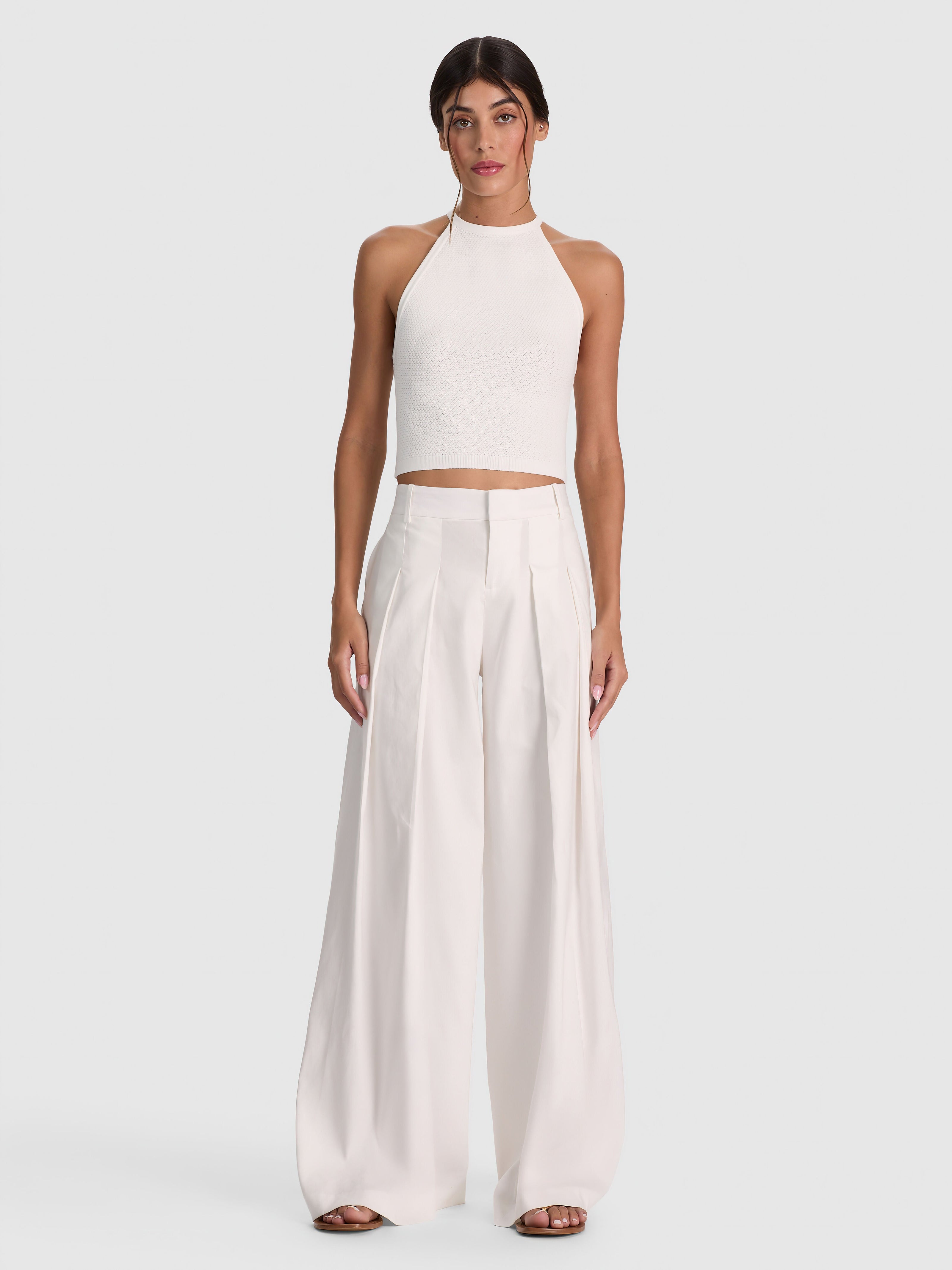 BLAIRE PLEATED PANT-OFF WHITE-ALICE + OLIVIA