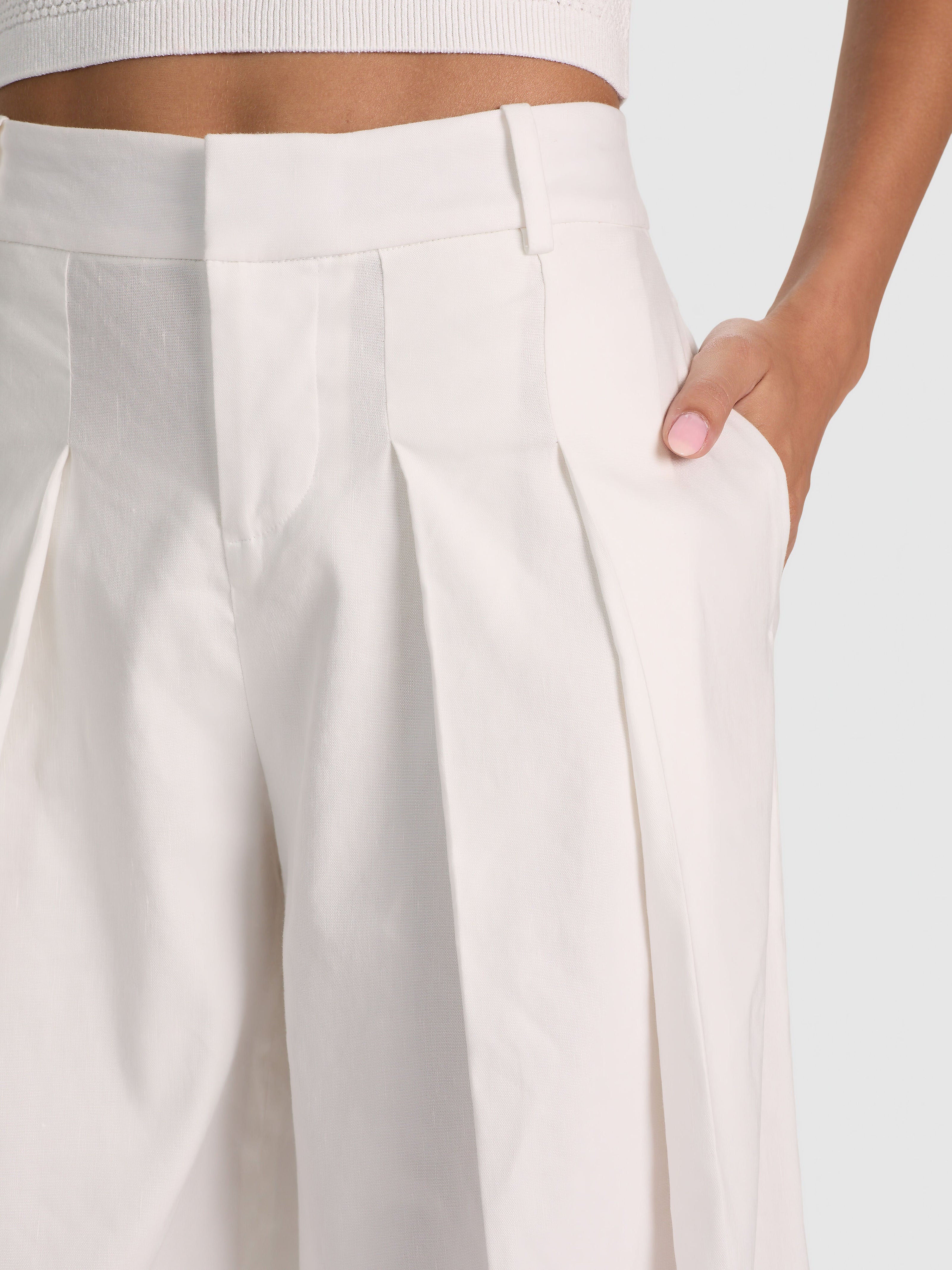 BLAIRE PLEATED PANT-OFF WHITE-ALICE + OLIVIA
