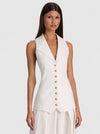 PAT COLLARED LONG VEST-ALICE + OLIVIA