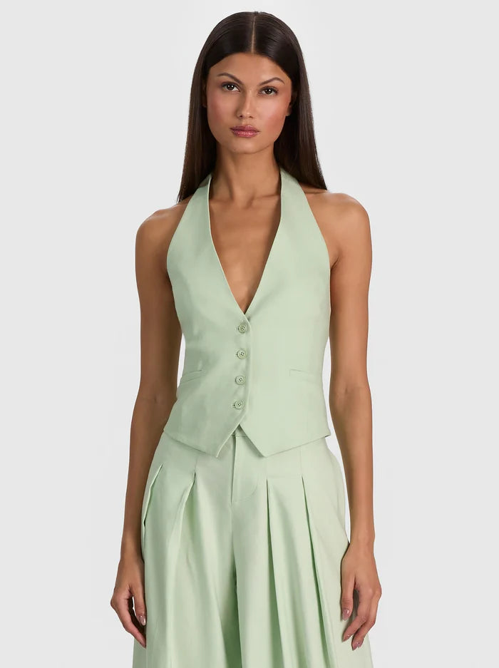 ERICA COLLARLESS DEEP V NECK VEST-ALICE + OLIVIA
