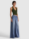 PEARL POINTELLE TIE BACK HALTER-DARK FERN-ALICE + OLIVIA