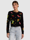 RUTHY APPLIQUE CARDIGAN-BLACK MULTI-ALICE + OLIVIA