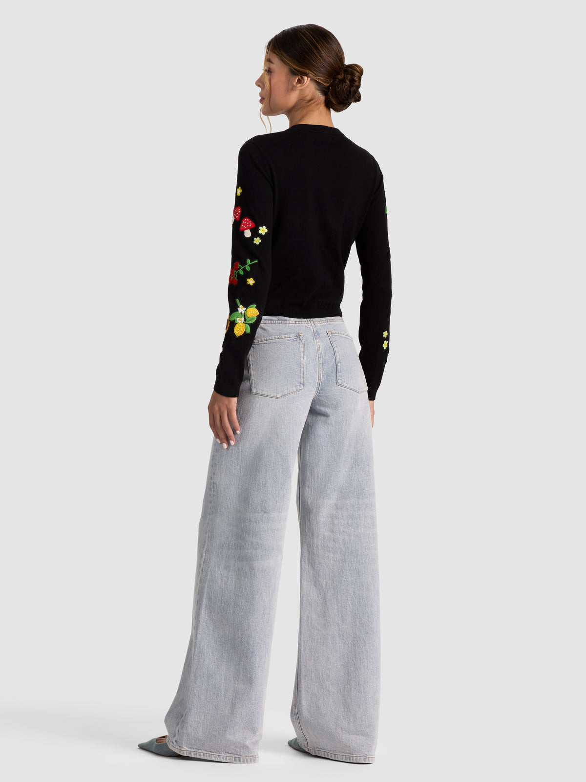 RUTHY APPLIQUE CARDIGAN-BLACK MULTI-ALICE + OLIVIA