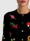 RUTHY APPLIQUE CARDIGAN-BLACK MULTI-ALICE + OLIVIA