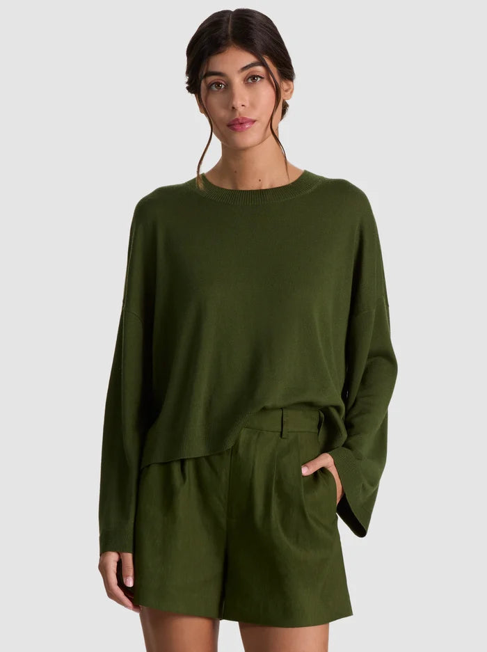 MARGIE BOXY PULLOVER-DARK FERN-ALICE + OLIVIA