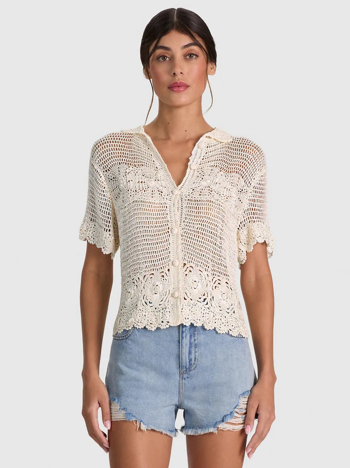 RANDALL CROCHET CARDIGAN-ALICE + OLIVIA