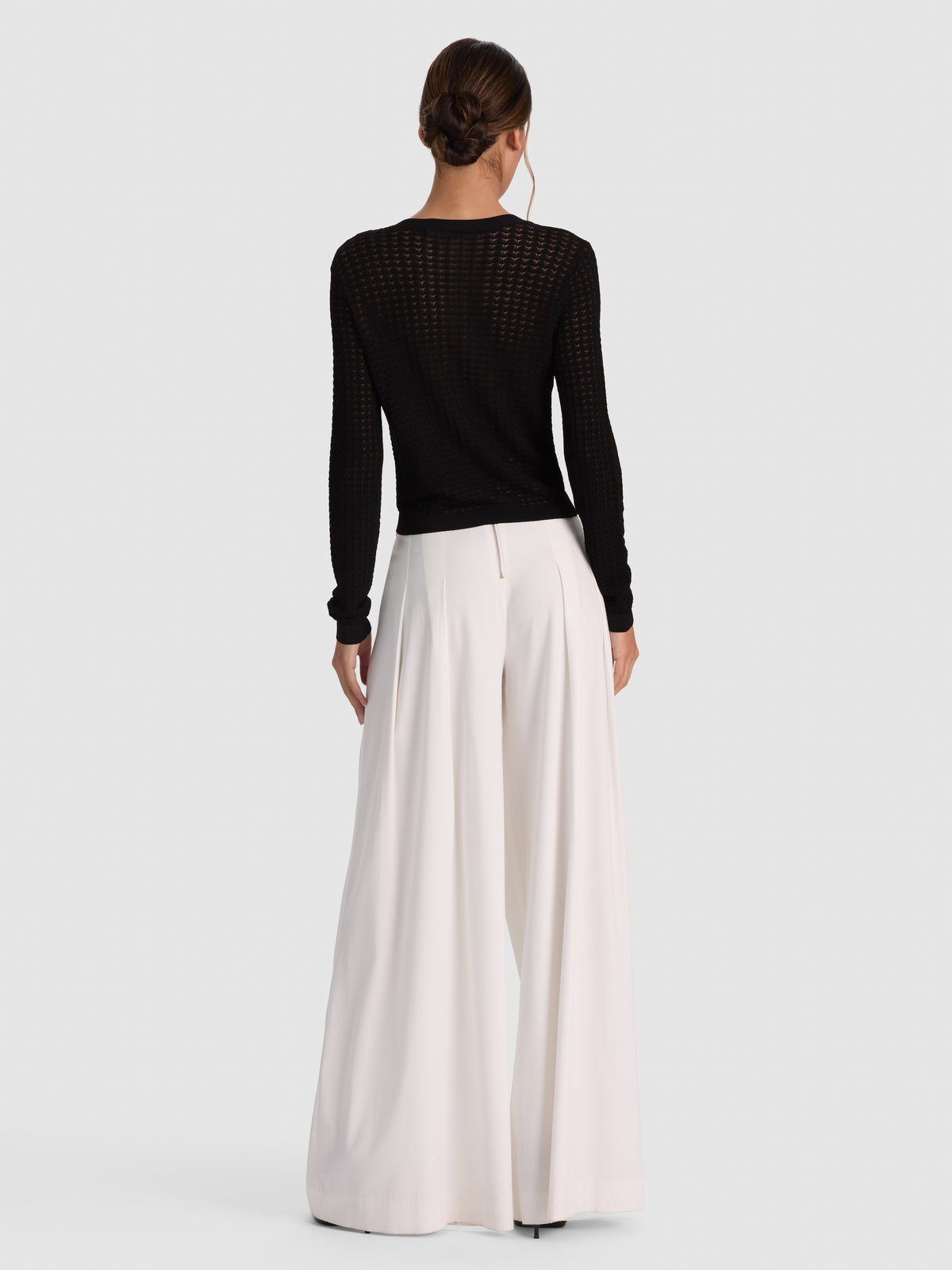CARSON POINTELLE CARDIGAN-Black-ALICE + OLIVIA