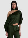 RITA OTS DRAPED CROPPED TOP W SCARF-ALICE + OLIVIA