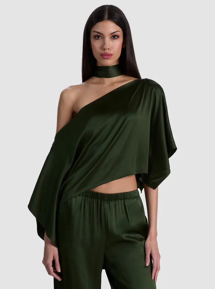 RITA OTS DRAPED CROPPED TOP W SCARF-ALICE + OLIVIA