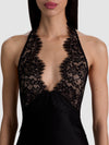 VIOLA LACE HALTER MINI DRESS-Black-ALICE + OLIVIA