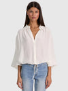 MARGAUX CROPPED BLSN SLV TIE FT SHIRT-ALICE + OLIVIA