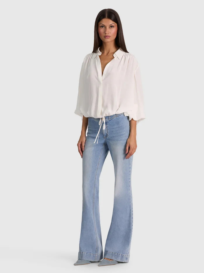 MARGAUX CROPPED BLSN SLV TIE FT SHIRT-ALICE + OLIVIA