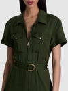 LUCY ZIP FT TIERED UTILITY MAXI SHIRT DRESS W TIE BELT-ALICE + OLIVIA