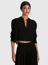 LEON CROP BTN DOWN-ALICE + OLIVIA