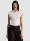 KIM PANELED CORSET FITTED TOP-OFF WHITE-ALICE + OLIVIA