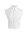 KIM PANELED CORSET FITTED TOP-OFF WHITE-ALICE + OLIVIA