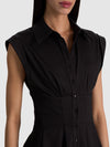 KIM PANELED CORSET FLARED MINI SHIRT DRESS-ALICE + OLIVIA