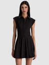 KIM PANELED CORSET FLARED MINI SHIRT DRESS-ALICE + OLIVIA