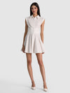 KIM PANELED CORSET FLARED MINI SHIRT DRESS-Black-ALICE + OLIVIA