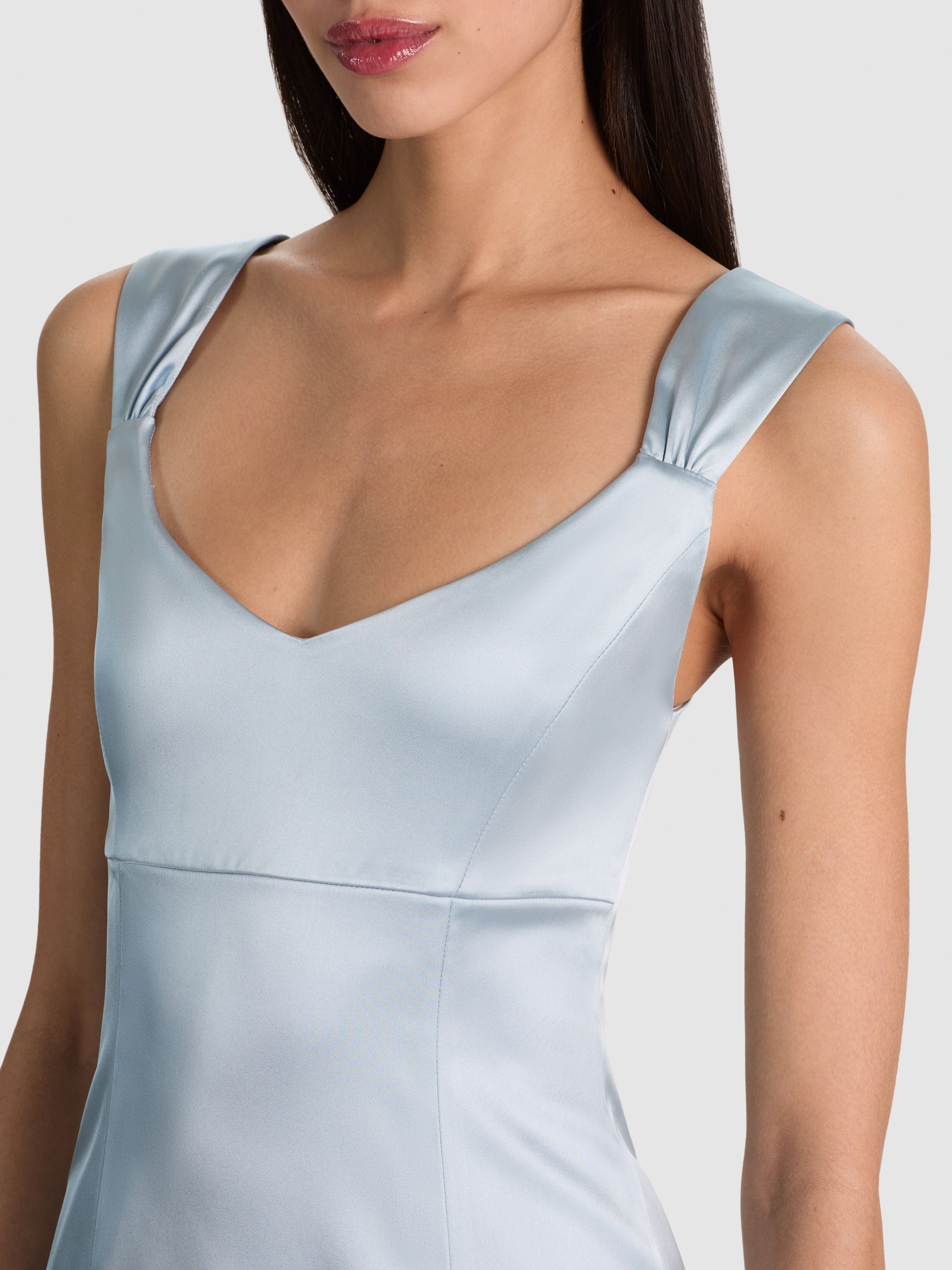 RENEE SOFT V NK FITTED MINI DRESS-ALICE + OLIVIA