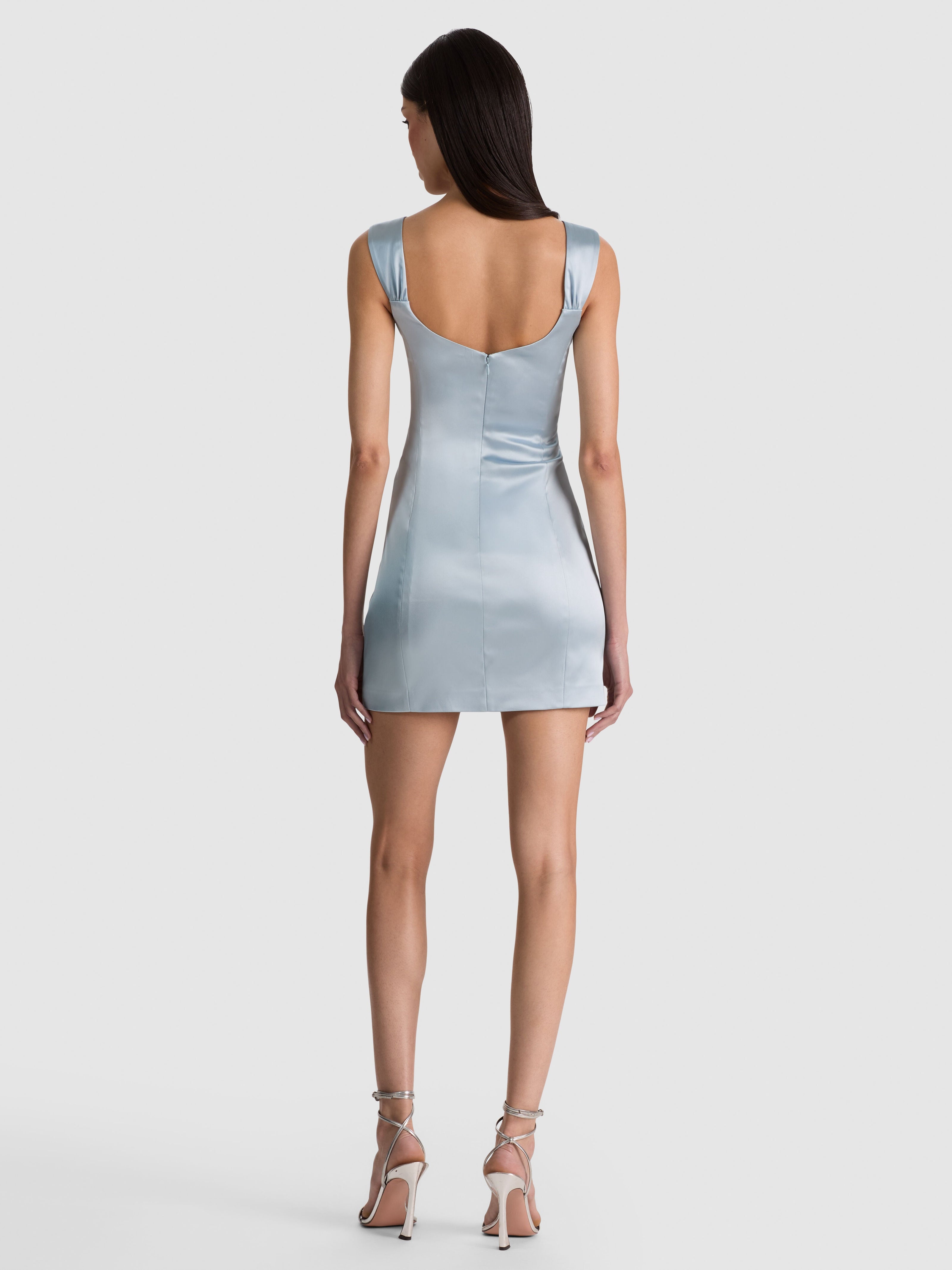 RENEE SOFT V NK FITTED MINI DRESS-ALICE + OLIVIA