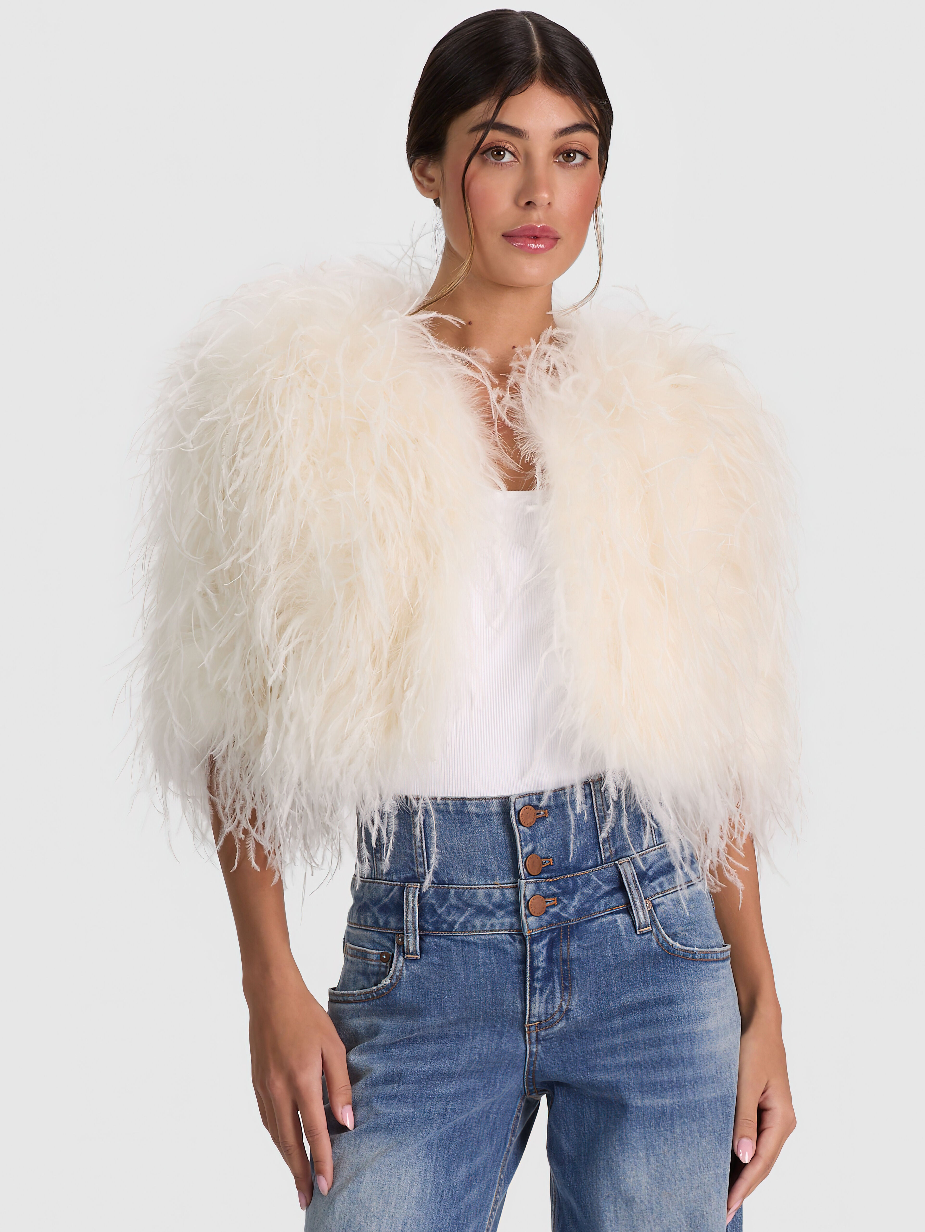 KIDMAN FEATHERED JACKET-ALICE + OLIVIA