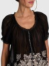 ODETTE EMBR PUFF SLV PINTUCK BLOUSE-ALICE + OLIVIA
