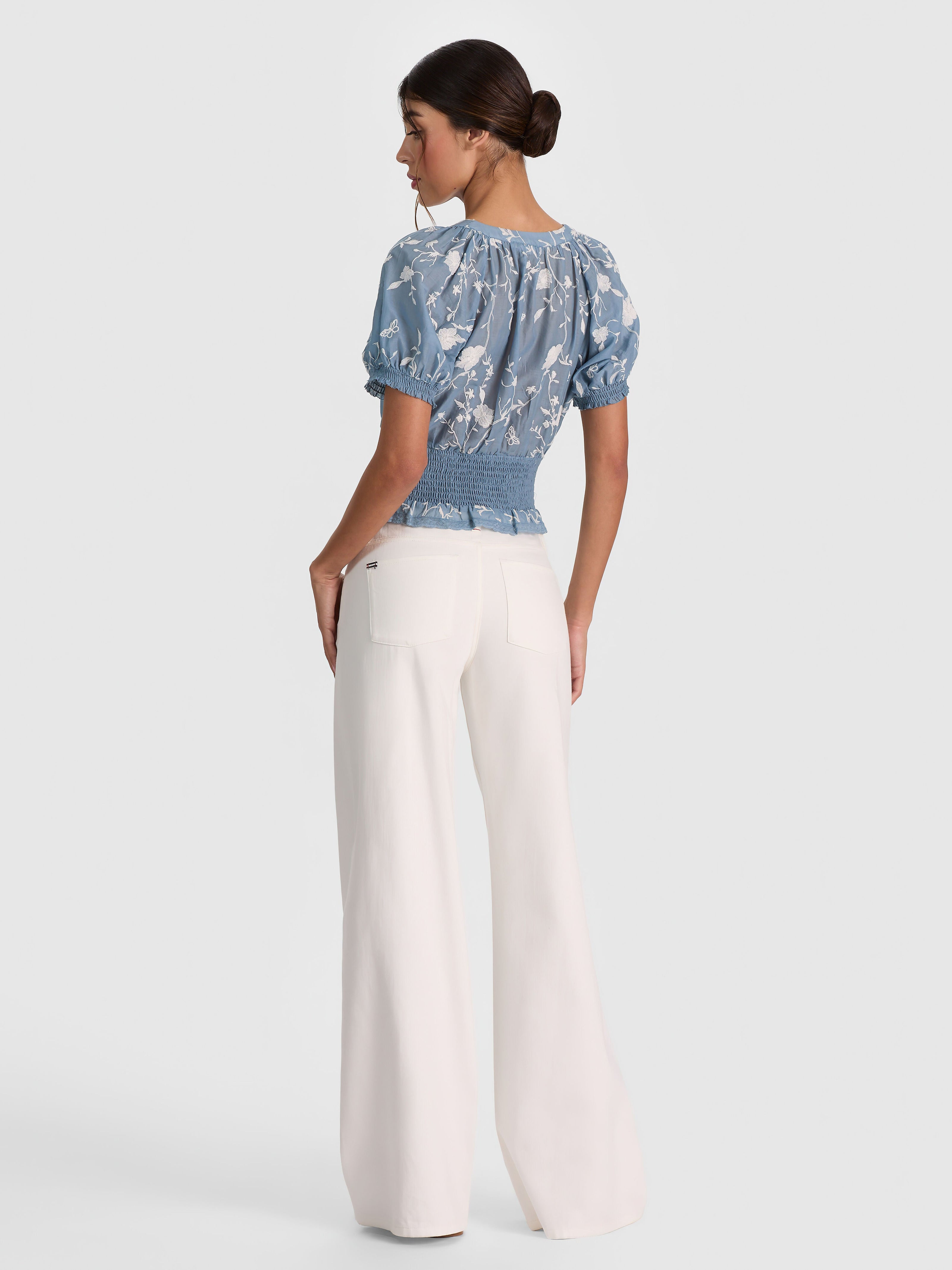 KATHRYN LACE TRIM BLOUSE-ALICE + OLIVIA