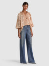 NORAH EMBR LACE FRONT BLOUSE-ALICE + OLIVIA