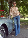 NORAH EMBR LACE FRONT BLOUSE-ALICE + OLIVIA