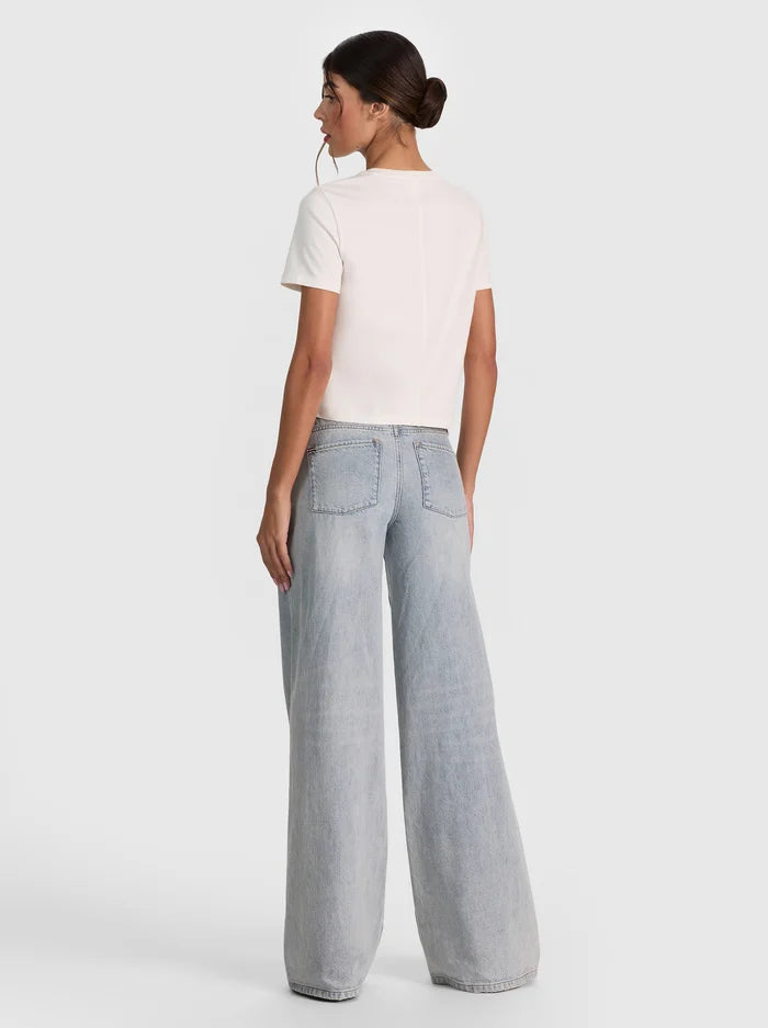 CINDY EMBELLISHED CUTOUT TEE-OFF WHITE/SILVER CRYSTAL-ALICE + OLIVIA