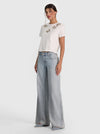 CINDY EMBELLISHED CUTOUT TEE-OFF WHITE/SILVER CRYSTAL-ALICE + OLIVIA