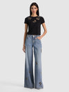 CINDY EMBELL CROPPED TEE W CUTOUTS-ALICE + OLIVIA