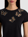 CINDY EMBELL CROPPED TEE W CUTOUTS-ALICE + OLIVIA